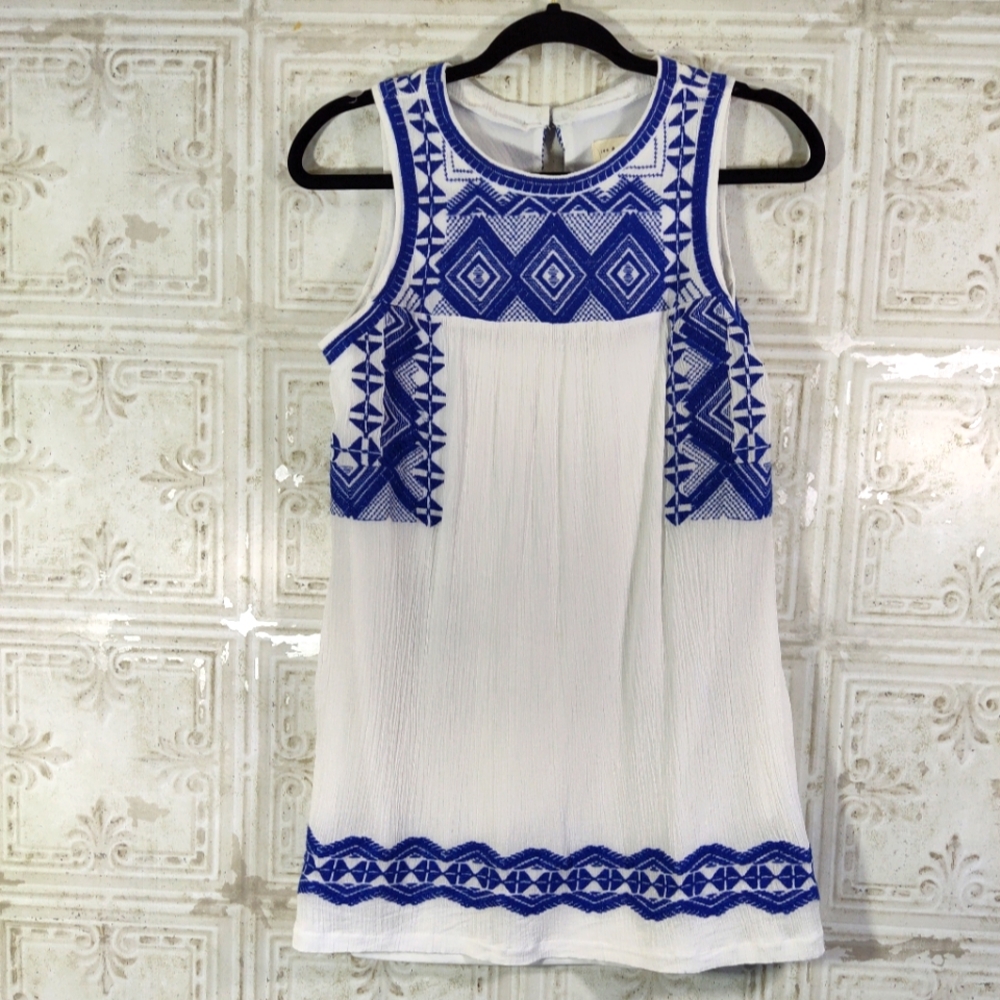 Tea N Cup Gauze Embroidered Dress